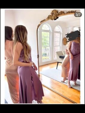 Women's Satin Slip Dress in Dusty Mauve